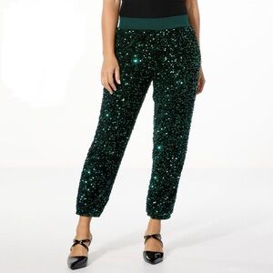 G by Giuliana Black Label Sequin Velour Jogger